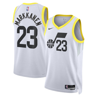 Utah Jazz Nike Association Edition Swingman Jersey - White - Lauri Markkanen