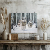 Wolf Pack Winter Forest Printable Wall Art | Digital Download | Horizontal Printable Home Decor