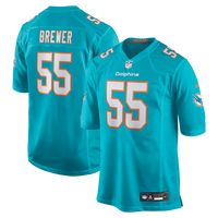 Miami Dolphins Aaron Brewer Nike Aqua Game Jersey