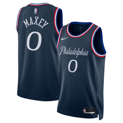 Philadelphia 76ers Nike 2025/26 City Edition Swingman Jersey - Navy - Tyrese Maxey